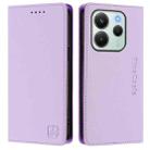 For Redmi Note 14 4G 164.84mm EU Version RC01 Dual-Folded Magnetic Suction RFID Leather Phone Case(Light Purple) - 2
