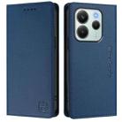 For Redmi Note 14 4G 164.84mm EU Version RC01 Dual-Folded Magnetic Suction RFID Leather Phone Case(Dark Blue) - 2