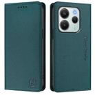 For Redmi Note 14 4G 164.84mm EU Version RC01 Dual-Folded Magnetic Suction RFID Leather Phone Case(Dark Green) - 2