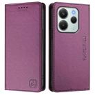 For Redmi Note 14 4G 164.84mm EU Version RC01 Dual-Folded Magnetic Suction RFID Leather Phone Case(Violet) - 2
