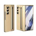 For Samsung Galaxy Z Fold6 Integrated PC + PU Phone Case with Pen / Pen Box(Gold) - 1