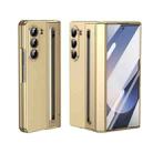 For Samsung Galaxy Z Fold5 Integrated PC + PU Phone Case with Pen / Pen Box(Gold) - 1