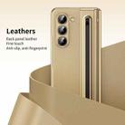 For Samsung Galaxy Z Fold5 Integrated PC + PU Phone Case with Pen / Pen Box(Gold) - 3