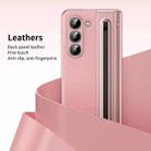 For Samsung Galaxy Z Fold5 Integrated PC + PU Phone Case with Pen / Pen Box(Pink) - 3