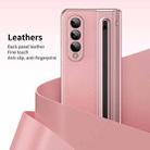 For Samsung Galaxy Z Fold4 Integrated PC + PU Phone Case with Pen / Pen Box(Pink) - 3