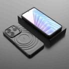 For Redmi Note 14 5G Lens Frame Bracket Corrugated MagSafe Phone Case(Black) - 2
