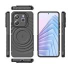 For Redmi Note 14 5G Lens Frame Bracket Corrugated MagSafe Phone Case(Black) - 3