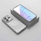 For Redmi Note 14 5G Lens Frame Bracket Corrugated MagSafe Phone Case(Grey) - 2