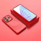 For Redmi Note 14 5G Lens Frame Bracket Corrugated MagSafe Phone Case(Red) - 2