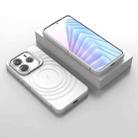 For Redmi Note 14 5G Lens Frame Bracket Corrugated MagSafe Phone Case(White) - 2
