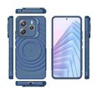 For Redmi Note 14 5G Lens Frame Bracket Corrugated MagSafe Phone Case(Dark Blue) - 3