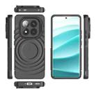 For Redmi Note 14 Pro+ 5G Lens Frame Bracket Corrugated MagSafe Phone Case(Black) - 3