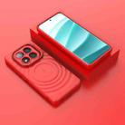 For Redmi Note 14 Pro+ 5G Lens Frame Bracket Corrugated MagSafe Phone Case(Red) - 2