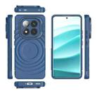 For Redmi Note 14 Pro+ 5G Lens Frame Bracket Corrugated MagSafe Phone Case(Dark Blue) - 3