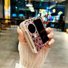 For OPPO Find N3 Flip Feather Leopard Pattern Integrated Phone Case with Bracelet(Purple) - 3