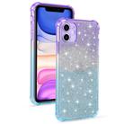 For iPhone 11 Gradient Glitter Powder Shockproof TPU Protective Case(Purple Blue) - 1