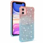For iPhone 11 Pro Gradient Glitter Powder Shockproof TPU Protective Case(Orange Blue) - 1