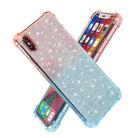For iPhone X / XS Gradient Glitter Powder Shockproof TPU Protective Case(Purple Green) - 1
