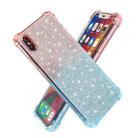 For iPhone X / XS Gradient Glitter Powder Shockproof TPU Protective Case(Purple Green) - 1