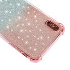 For iPhone X / XS Gradient Glitter Powder Shockproof TPU Protective Case(Purple Green) - 2