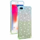 For iPhone 8 / 7 Gradient Glitter Powder Shockproof TPU Protective Case(Blue Green) - 1