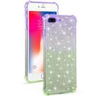 For iPhone 8 Plus / 7 Plus Gradient Glitter Powder Shockproof TPU Protective Case(Purple Green) - 1