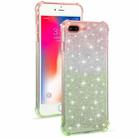 For iPhone 8 Plus / 7 Plus Gradient Glitter Powder Shockproof TPU Protective Case(Orange Green) - 1