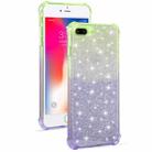 For iPhone 8 Plus / 7 Plus Gradient Glitter Powder Shockproof TPU Protective Case(Green Blue) - 1