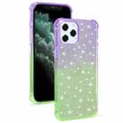 For iPhone 12 / 12 Pro Gradient Glitter Powder Shockproof TPU Protective Case(Purple Green) - 1