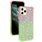 For iPhone 12 / 12 Pro Gradient Glitter Powder Shockproof TPU Protective Case(Orange Green) - 1