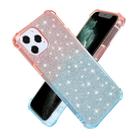 For iPhone 12 / 12 Pro Gradient Glitter Powder Shockproof TPU Protective Case(Orange Green) - 2