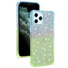 For iPhone 12 / 12 Pro Gradient Glitter Powder Shockproof TPU Protective Case(Blue Green) - 1