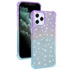 For iPhone 12 / 12 Pro Gradient Glitter Powder Shockproof TPU Protective Case(Purple Blue) - 1