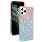 For iPhone 12 / 12 Pro Gradient Glitter Powder Shockproof TPU Protective Case(Orange Blue) - 1