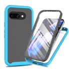 For Google Pixel 9a Starry Sky Solid Color Series PC + TPU Phone Case with PET Film(Sky Blue) - 1