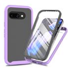 For Google Pixel 9a Starry Sky Solid Color Series PC + TPU Phone Case with PET Film(Purple) - 1