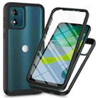 For Motorola Moto E13 Starry Sky Solid Color Series PC + TPU Phone Case with PET Film(Black) - 1