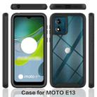 For Motorola Moto E13 Starry Sky Solid Color Series PC + TPU Phone Case with PET Film(Black) - 2