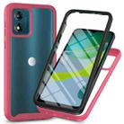For Motorola Moto E13 Starry Sky Solid Color Series PC + TPU Phone Case with PET Film(Pink) - 1