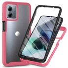 For Motorola Moto G14 Starry Sky Solid Color Series PC + TPU Phone Case with PET Film(Pink) - 1