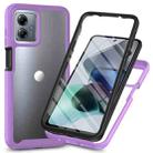 For Motorola Moto G14 Starry Sky Solid Color Series PC + TPU Phone Case with PET Film(Purple) - 1