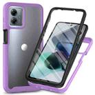 For Motorola Moto G54 Starry Sky Solid Color Series PC + TPU Phone Case with PET Film(Purple) - 1