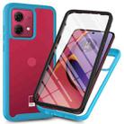 For Motorola Moto G84 Starry Sky Solid Color Series PC + TPU Phone Case with PET Film(Sky Blue) - 1