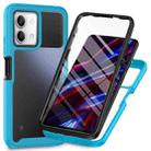 For Redmi Note 13 5G Starry Sky Solid Color Series PC + TPU Phone Case with PET Film(Sky Blue) - 1