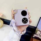 For Huawei Pocket 2 Sparkling Diamond Rhombus PC Phone Case with Silk Scarf Bracelet(Purple) - 3