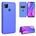 For Xiaomi Redmi 9C Carbon Fiber Texture Horizontal Flip TPU + PC + PU Leather Case with Card Slot(Blue) - 1