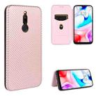 For Xiaomi Redmi 8 Carbon Fiber Texture Horizontal Flip TPU + PC + PU Leather Case with Card Slot(Pink) - 1