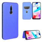 For Xiaomi Redmi 8 Carbon Fiber Texture Horizontal Flip TPU + PC + PU Leather Case with Card Slot(Blue) - 1