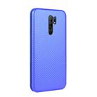 For Xiaomi Redmi 9 Carbon Fiber Texture Horizontal Flip TPU + PC + PU Leather Case with Card Slot(Blue) - 3
