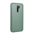 For Xiaomi Redmi 9 Carbon Fiber Texture Horizontal Flip TPU + PC + PU Leather Case with Card Slot(Green) - 3